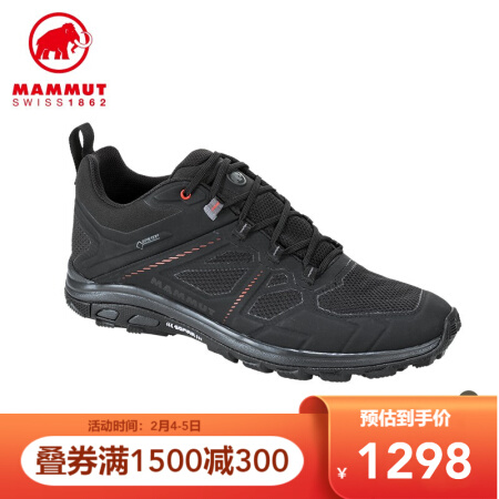 MAMMUT/猛犸象 Osura 男士GTX透气舒适低帮徒步鞋运动鞋登山鞋休闲男鞋 黑色-黑灰色 42