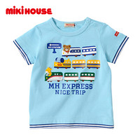 MIKIHOUSE童装男女童短袖T恤日本制EXPRESS叠穿风12-5207-786 蓝色 110CM