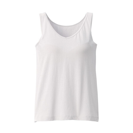 无印良品 無印良品 MUJI 女式 含桑蚕丝 附罩杯背心 打底 浅灰色 L