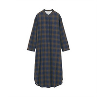 无印良品 MUJI 女式 双层纱织 印度风睡裙 棕色X图案 L-XL