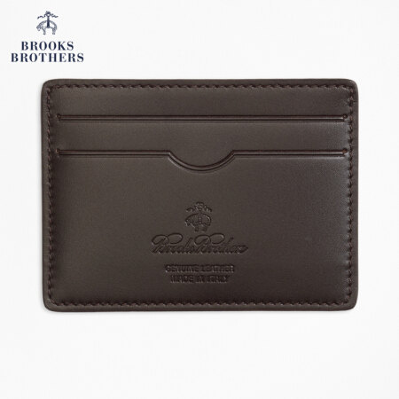 Brooks Brothers/布克兄弟男士意大利制造牛皮革卡包简约通勤 2003-棕色 0