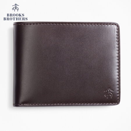 Brooks Brothers/布克兄弟男士意大利制造牛皮革logo款身份证钱包 2003-棕色 0