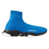 Balenciaga巴黎世家男鞋SPEED2.0运动鞋蓝色袜子设计高性能3D针织面料侧面印有徽标时 40