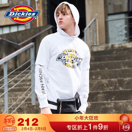 Dickies 帝客 21春夏短袖t恤男logo印花短袖T 恤 情侣款圆领TEE休闲男装 DK008899 白色 M