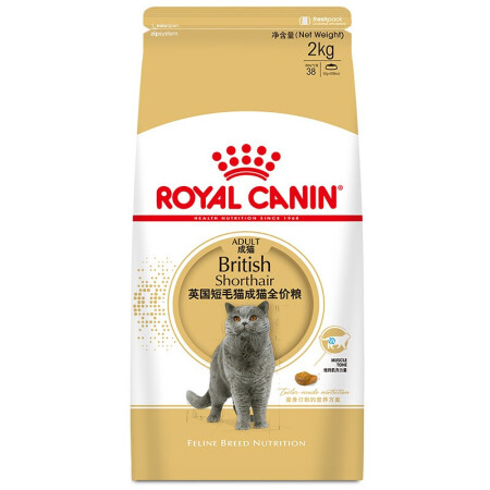 ROYAL CANIN 皇家猫粮 BS34英国短毛猫成猫猫粮 通用粮英短猫粮 BS34英短成猫≥12月2KG