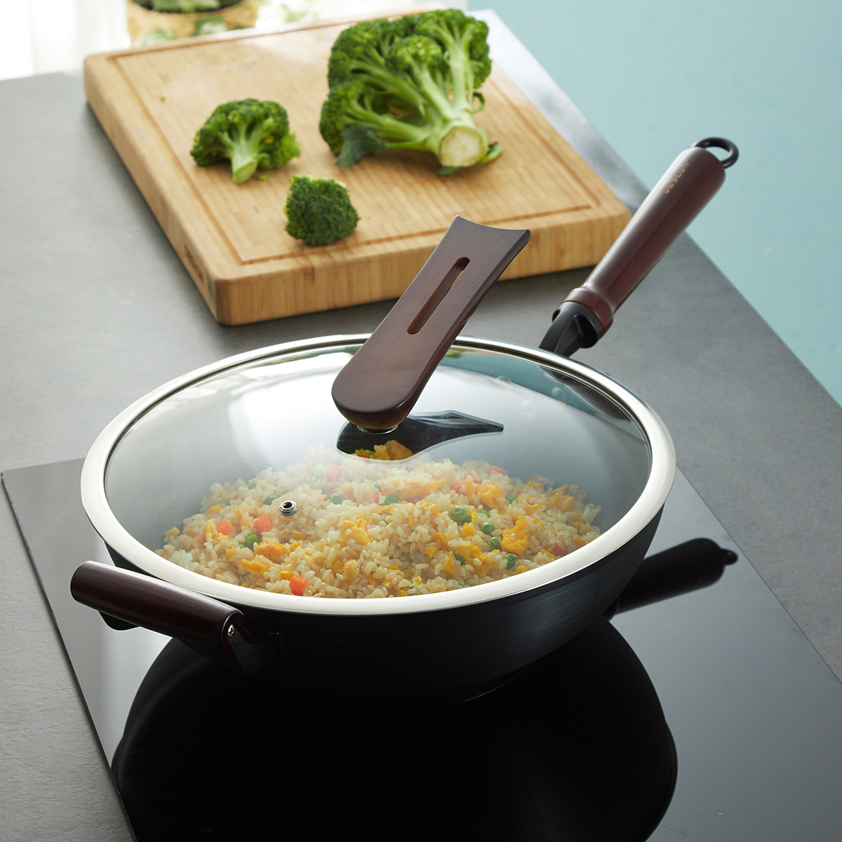 德世朗无油烟不粘炒锅家用铁锅炒菜锅不粘锅电磁炉燃气煤气灶通用