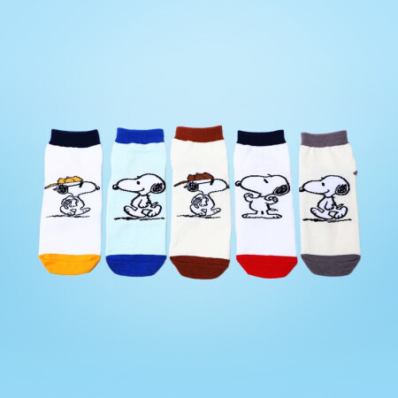史努比儿童袜子男女童四季短袜男女宝宝棉袜 916H5拼接色 L