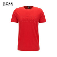 BOSS雨果博斯男装年夏装 时尚多色休闲纯色棉质短袖T恤50389098 610-红色 XL