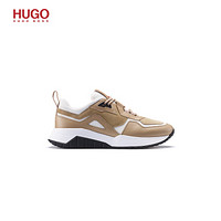 HUGO BOSS雨果博斯鞋子男2020款春夏纳帕革网眼细节跑步风格运动鞋 260-间米色 44
