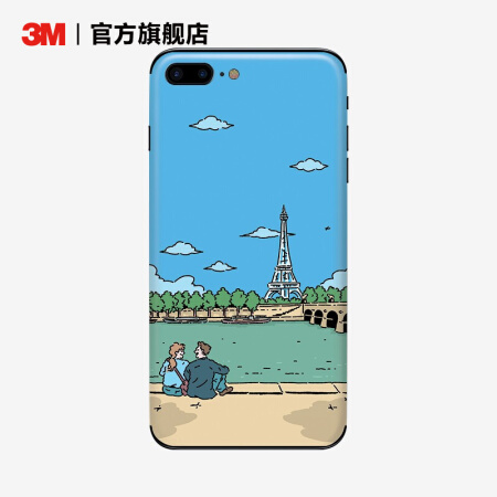 3M 原创手机贴纸苹果创意背膜 lovers_in_paris_Koke iPhone X