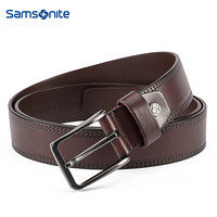 Samsonite/新秀丽皮带男士休闲商务皮带腰带针扣皮带  深卡其BW5 120CM