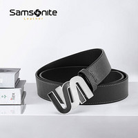 Samsonite/新秀丽皮带男士休闲商务皮带腰带板扣皮带BW5 黑灰色 110CM