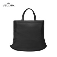 DELVAUX Pin系列牛皮革手袋新年礼物 黑色