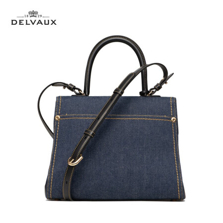 DELVAUX Brillant系列限量牛仔系列奢侈品包包女包中号女士单肩包新年礼物 丹宁蓝