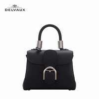 DELVAUX 包包女包斜挎奢侈品新品单肩包限量版挂件女孩生日礼物 Wonderings系列新年礼物 黑-银拼色