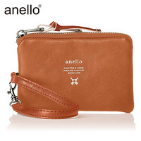 anello日本轮带卡套手拿包零钱包卡包随身收纳包N0574 浅褐色-CA