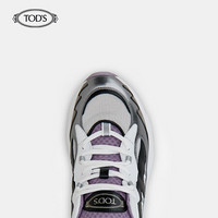 TOD'S女鞋2021早春新品SPORTIVO RUN 54C牛皮拼科技织物运动鞋 银色 36.5
