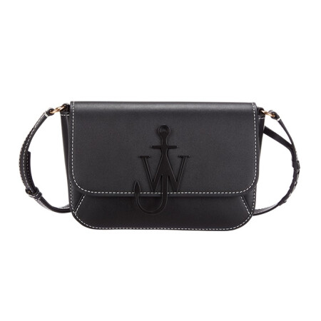 J.W. Anderson 女士BRAIDED MIDI ANCHOR BAG 黑色牛皮编织袋单肩斜挎包 HB0237-LA0001-999