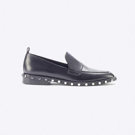 3.1 Phillip Lim 女士时尚ALEXA - 25MM LOAFER STUDDED WELT系列黑色乐福鞋子 SSP0-T727SEN-BLACK 37