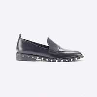 3.1 Phillip Lim 女士时尚ALEXA - 25MM LOAFER STUDDED WELT系列黑色乐福鞋子 SSP0-T727SEN-BLACK 38