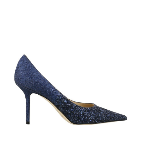 周仰杰（JIMMY CHOO ）女士LOVE 85 VLD系列海军蓝色闪光织物高跟鞋 NAVY 38.5