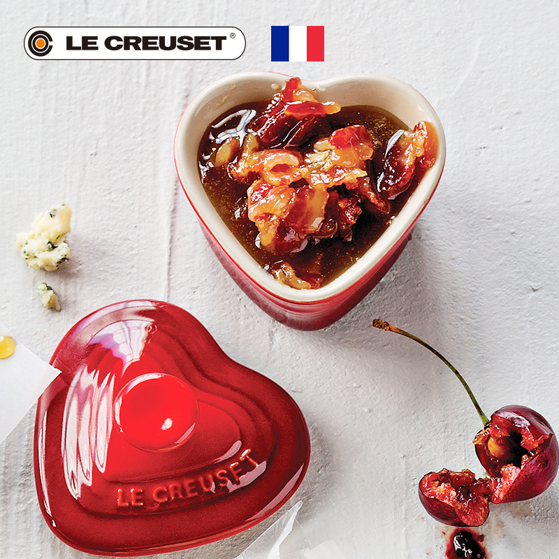 法国LE CREUSET酷彩 炻瓷大号有盖心形烤罐炖煮烘焙甜品存储礼赠