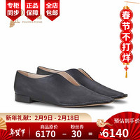 孔雀翎TOD’S/托德斯2020新款女鞋时尚经典DÉCOLLETÉ FLAT牛皮平底鞋 黑色 35.5