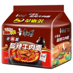 康师傅方便面老陈醋酸辣牛肉面111g袋面泡面五连包颐和园ip装休闲零食