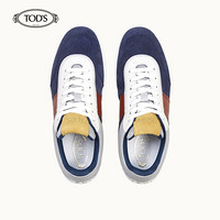 TOD'S刘昊然同款2021春夏男鞋男士牛皮运动休闲板鞋 蓝色/棕色/白色 43.5