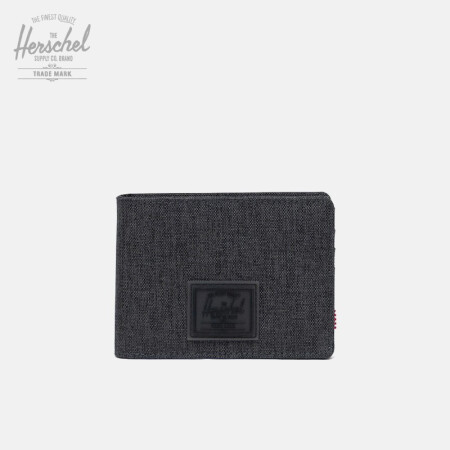 Herschel Roy Rubber RFID 时尚短款防盗刷男女学生钱包卡包10834 经典麻黑色/黑色