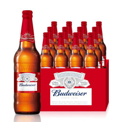 88vipbudweiser百威经典醇正啤酒600ml12瓶