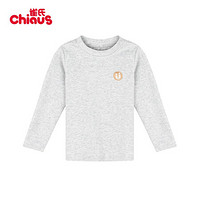 雀氏（Chiaus）儿童睡衣 家居服 童装 针织打底衫 灰色 80码 建议身高66-73体重17-22斤