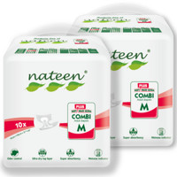那特恩（NATEEN） 成人纸尿裤 老年人尿不湿 加强型 男女通用大吸收量 M码2包优惠装适合腰围95-125CM