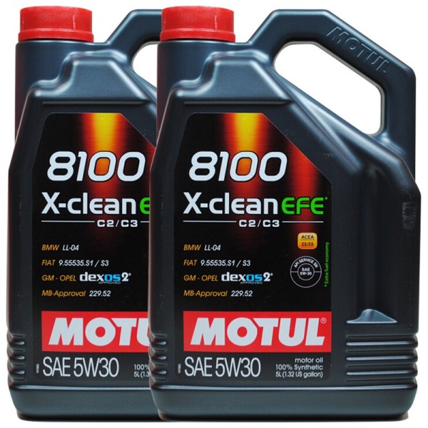 motul摩特全合成机油8100xcleanefe5w305l2瓶装
