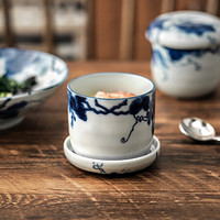 美浓烧 日本进口3.0英寸复古陶瓷家用釉下彩炖蛋碗炖盅燕窝碗 3.0英寸炖盅