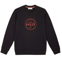 BALLY巴利男装毛衣上衣圆领长袖品牌标志印章 撞色条纹细节时尚百搭 XL