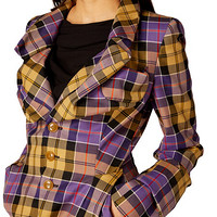 薇薇安·威斯特伍德 Vivienne Westwood 21春夏女士复古格纹外套 14010038-11885-SIA101-38