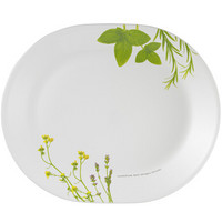 美国康宁餐具CORELLE 欧洲香草花色玻璃餐具欧式餐盘饭碗碟子牛排盘果盘体验装无釉彩不脱色耐高温 欧洲香草鱼盘-单件