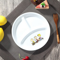 康宁餐具CORELLE美国进口史努比（SNOOPY）儿童餐具高档夹层耐热玻璃陶瓷家用碟碗盘子套装餐具 史努比彩色5件套