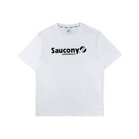 Saucony索康尼新品男子经典logo短袖 街头潮流短袖T恤男380229110103 白 M
