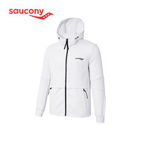 Saucony索康尼 新品 男子针织开衫上衣 拉链连帽夹克380029110262 白色 L