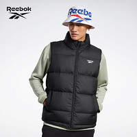 Reebok锐步官方经典男女短款运动羽绒马甲冬季 GF7116_黑色/白色 A/S