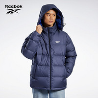 Reebok锐步官方经典男女秋冬连帽短款运动羽绒服 GF7115_蓝色 A/XS