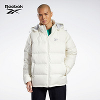 Reebok锐步官方经典男女秋冬连帽短款运动羽绒服 GF7113_白色 A2XL