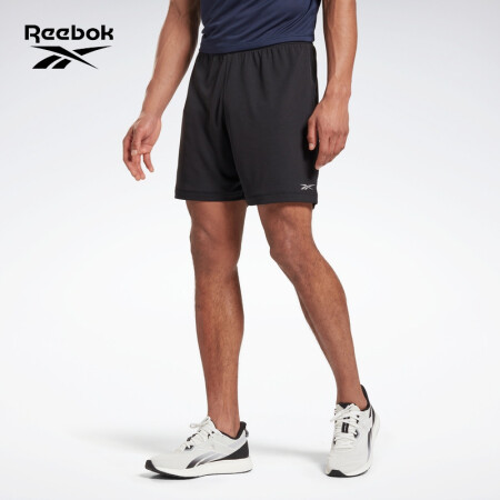 Reebok锐步 运动健身RE BASIC 7 INCH SHORT男子短裤五分裤 FT1056_黑色 A/S