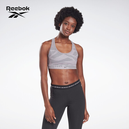 Reebok锐步 健身LM Lux Racer Bra AOP女子内衣 GE1033_淡灰色 A/S