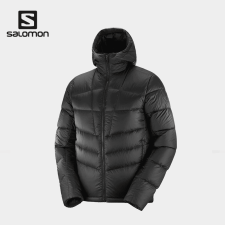 萨洛蒙（Salomon）男女款 户外连帽修身羽绒服 TRANSITION DOWN HOODIE 黑色C13923 XL