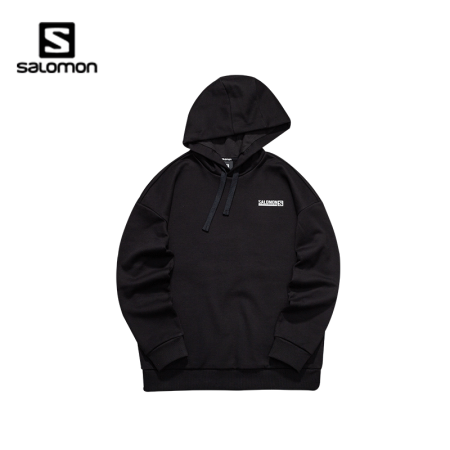 萨洛蒙（Salomon）男女款 户外运动舒适保暖连帽休闲穿搭卫衣 GRAPHIC HOODIE 黑色 206017 S