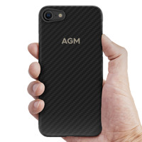AGM黑盾凯夫拉苹果iphone SE手机壳 2020新款超薄磨砂半包保护套适用于苹果SE/7/8 iphone SE/7/8(支持无线充电）