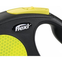 福莱希（FLEXI）Neon伸缩式胶带牵引绳单手制动系统霓虹色胶带反光贴纸抓握手感舒适 as pic Medium, 16-ft